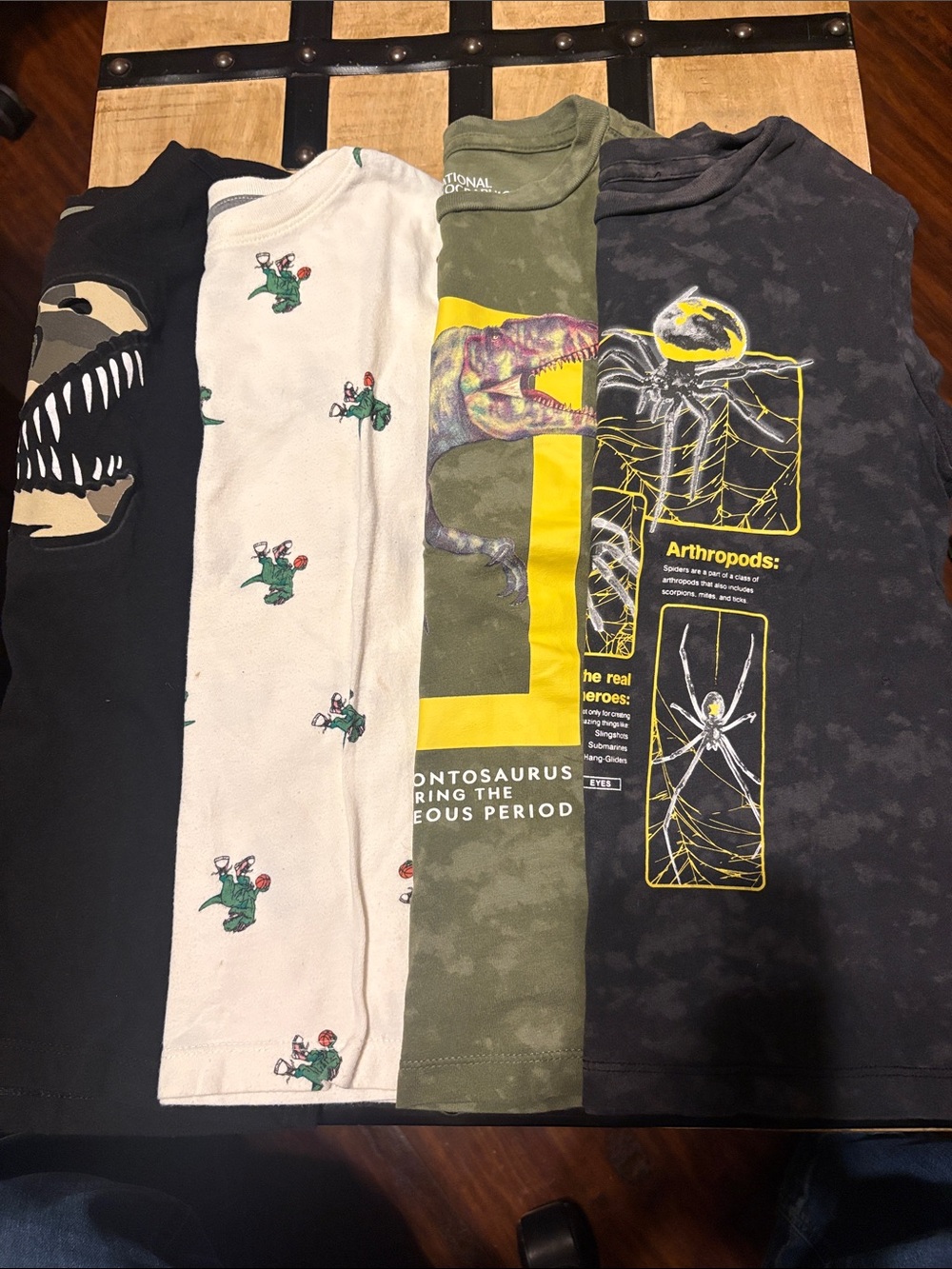 Old Navy Kids Short Sleeve Graphic Tees - Black, Cream, Olive, Gray